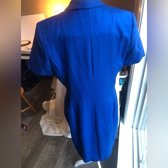 Vintage Kasper ASL Dress Size 14 Royal Blue - Picture 4 of 8
